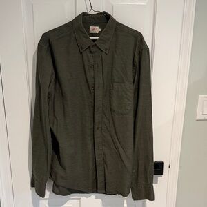 LIKE NEW Faherty Men's Dark Green Casual Button-Down Shirt